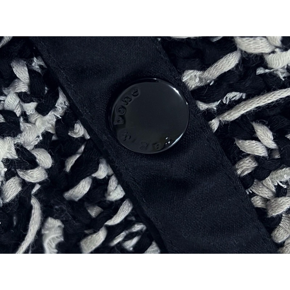RAG & BONE M Viola Sweater Black White Ribbon Knit Zip Cardigan MSRP $495 - Picture 4 of 5